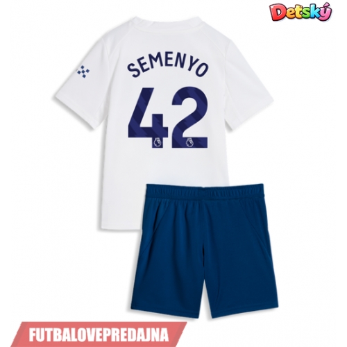 Lacne Dětský Futbalové dres Manchester City Antoine Semenyo #42 2026-27 Krátky Rukáv - Tretina (+ trenírky)